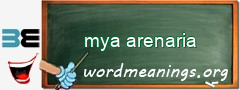 WordMeaning blackboard for mya arenaria